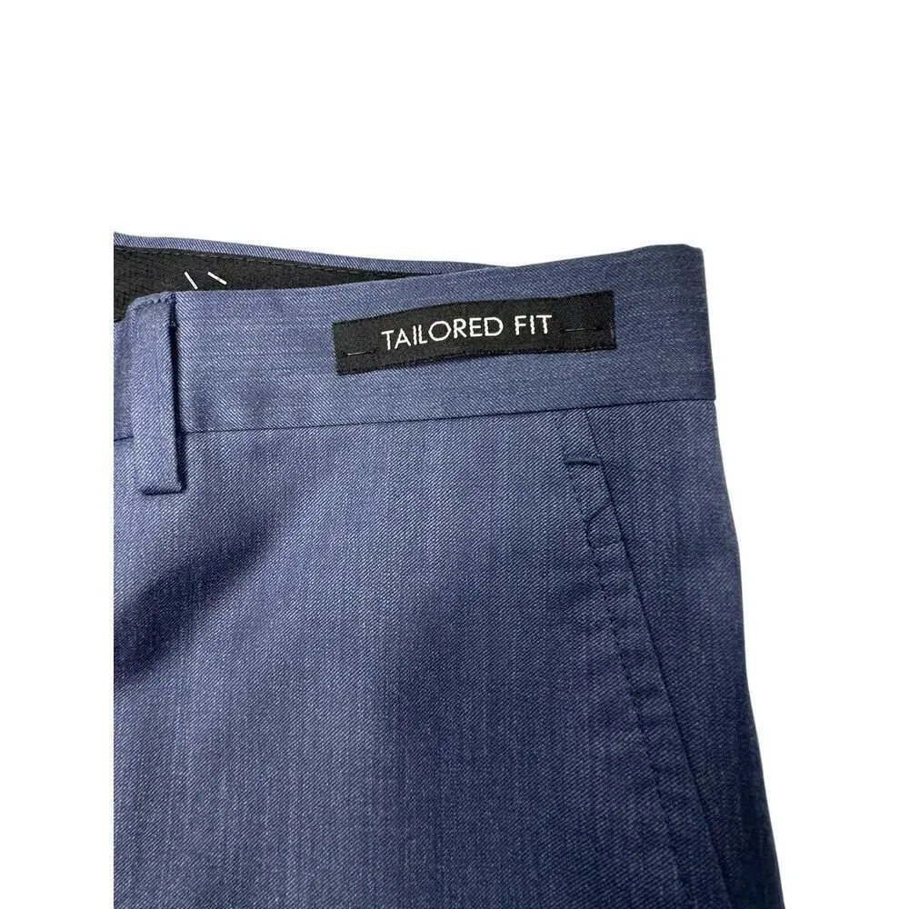 NWT JoS A Banks 100% Wool Signature Collection Tailored Fit Blue Slacks Size 37R